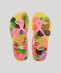 Rasteirinha-Infantil-Havaianas-Slim-Luna-Estampada-Tropical-Amarela-9918387-Amarelo_1
