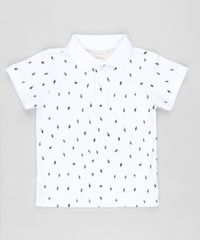 Polo-Infantil-em-Piquet-Estampado-de-Raios-Manga-Curta-Branca-9863352-Branco_1