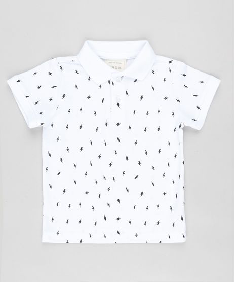 Polo-Infantil-em-Piquet-Estampado-de-Raios-Manga-Curta-Branca-9863352-Branco_1
