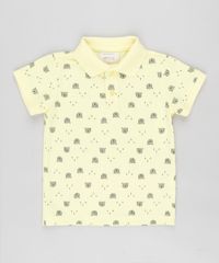 Polo-Infantil-em-Piquet-Estampado-de-Ursinho-Manga-Curta-Amarela-9863354-Amarelo_1