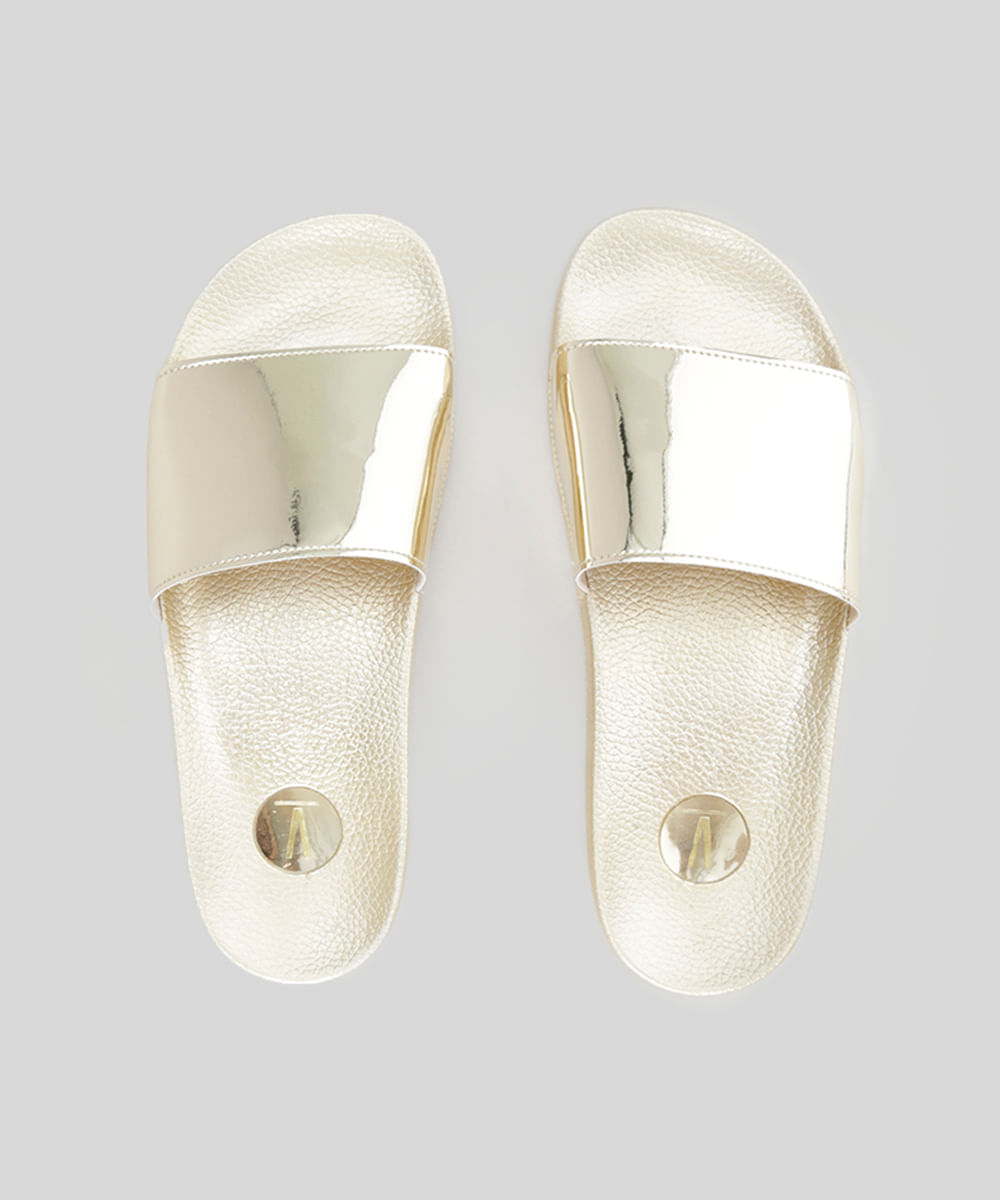 chinelo slide vizzano dourado