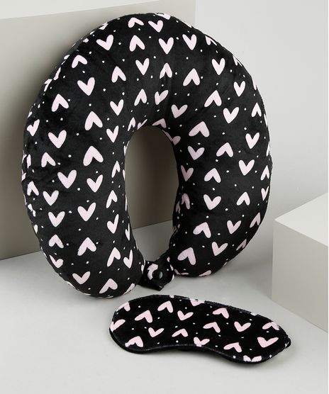 Kit-de-Apoio-de-Pescoco-Estampado-de-Coracao---Tapa-Olho-Preto-9642321-Preto_1