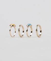 Kit-de-4-Aneis-Femininos-Folheados-com-Textura-e-Pedraria-Dourado-9861660-Dourado_1