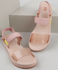 Papete-Feminina-Zaxy-Way-Transparente-com-Velcro-Rose-9941627-Rose_1