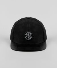 Bone-Masculino-Aba-Reta--Brklyn--em-Suede-Preto-9561297-Preto_1