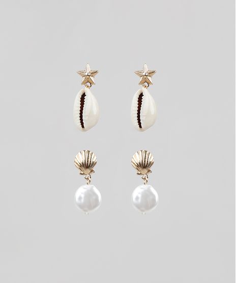 Kit-de-2-Brincos-Femininos-Dourado-9860298-Dourado_1