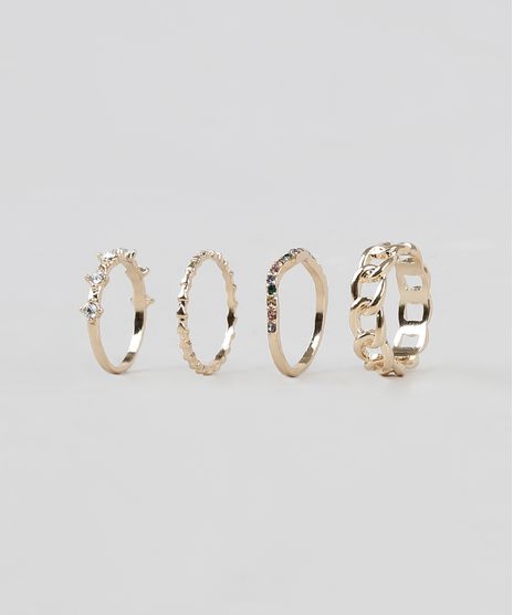 Kit-de-4-Aneis-Femininos-Folheados-Texturizados-Dourado-9869184-Dourado_1