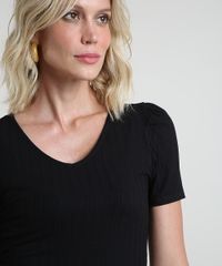 Blusa-Feminina-Canelada-Manga-Curta-Decote-V-Preta-9891542-Preto_4