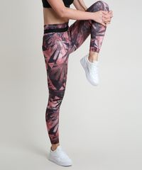 Calca-Legging-Feminina-Esportiva-Ace-Estampada-de-Folhagem-Coral-9875017-Coral_1
