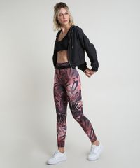 Calca-Legging-Feminina-Esportiva-Ace-Estampada-de-Folhagem-Coral-9875017-Coral_3