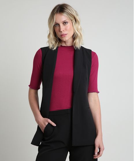 Colete-Feminino-Longo-Alfaiatado-com-Bolsos-e-Faixa-para-Amarrar-Preto-9818785-Preto_1
