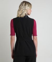 Colete-Feminino-Longo-Alfaiatado-com-Bolsos-e-Faixa-para-Amarrar-Preto-9818785-Preto_2