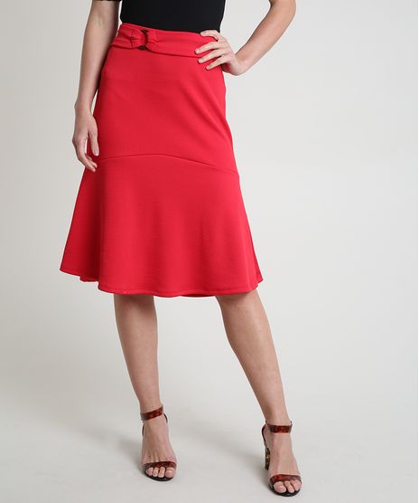 Saia-Feminina-Midi-com-Cinto-Vermelha-9875706-Vermelho_1