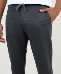 Calca-Masculina-Basica-Relaxed-em-Moletom-com-Cordao-e-Bolsos-Cinza-Mescla-Escuro-9878806-Cinza_Mescla_Escuro_2