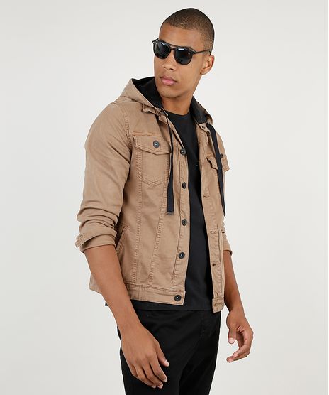 Jaqueta-de-Sarja-Masculina-Trucker-com-Bolsos-e-Capuz-Removivel-Caramelo-9887624-Caramelo_1