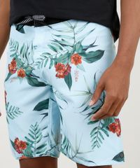 Bermuda-Surf-Masculina-Estampada-Floral-com-Bolso-Azul-Claro-9882336-Azul_Claro_2