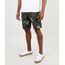 Bermuda-de-Sarja-Masculina-Slim-Estampada-Floral-com-Bolsos-Cinza-Mescla-Escuro-9863640-Cinza_Mescla_Escuro_1