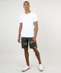 Bermuda-de-Sarja-Masculina-Slim-Estampada-Floral-com-Bolsos-Cinza-Mescla-Escuro-9863640-Cinza_Mescla_Escuro_3