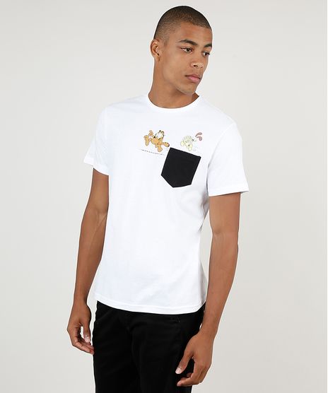 Camiseta-Masculina-Garfield-com-Bolso-Manga-Curta-Gola-Careca-Off-White-9870088-Off_White_1