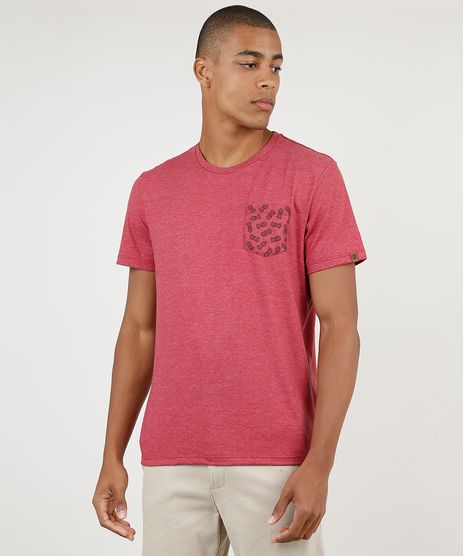 Camiseta-Masculina-com-Bolso-Estampado-de-Abacaxi-Manga-Curta-Gola-Careca-Vinho-9875173-Vinho_1