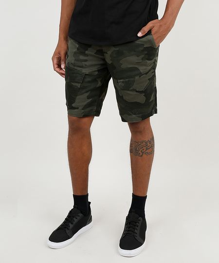 Bermuda-de-Sarja-Masculina-Slim-em-Moletom-Estampada-Camuflada-Verde-Militar-9871824-Verde_Militar_1