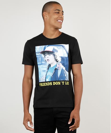 Camiseta-Masculina-Stranger-Things--Friends-Don-t-Lie--Manga-Curta-Gola-Careca-Preta-9862737-Preto_1
