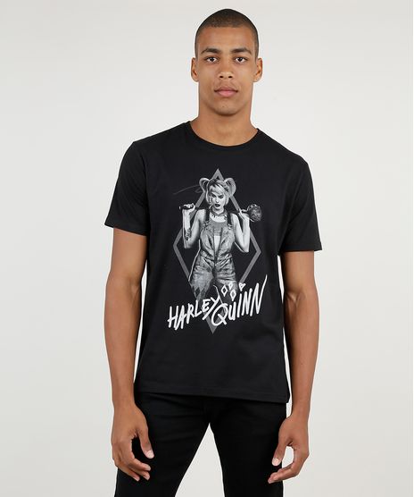 Camiseta-Masculina-Arlequina-Manga-Curta-Gola-Careca-Preta-9864301-Preto_1