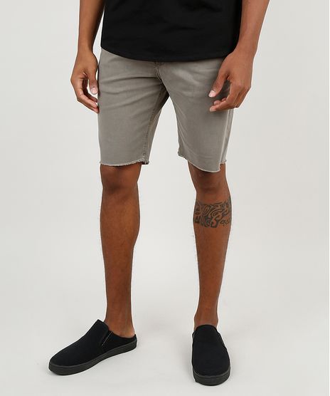 Bermuda-de-Sarja-Masculina-Slim-com-Cordao-e-Bolsos-Verde-Militar-9896515-Verde_Militar_1