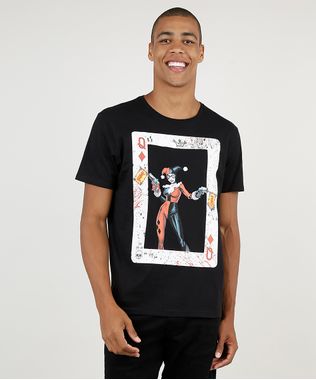Camiseta-Masculina-Arlequina-Manga-Curta-Gola-Careca-Preta-9921966-Preto_1