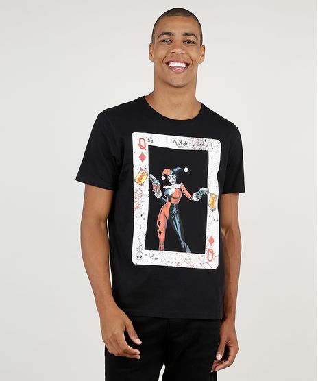 Camiseta-Masculina-Arlequina-Manga-Curta-Gola-Careca-Preta-9921966-Preto_1