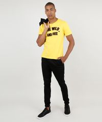 Camiseta-Masculina--The-Wild-and-Free--Manga-Curta-Gola-Careca-Amarela-9940850-Amarelo_3