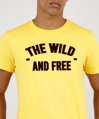 Camiseta-Masculina--The-Wild-and-Free--Manga-Curta-Gola-Careca-Amarela-9940850-Amarelo_4