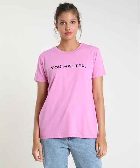 T-Shirt-Feminina-Mindset--You-Matter--Manga-Curta-Decote-Redondo-Rosa-9937849-Rosa_1