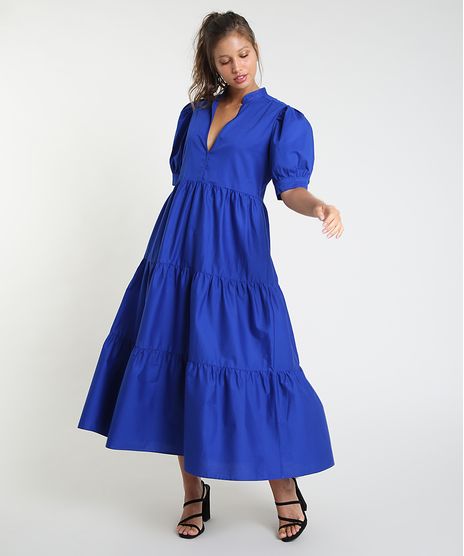 Vestido-Feminino-Mindset-Midi-com-Recortes-Manga-Bufante-Azul-Royal-9946642-Azul_Royal_1