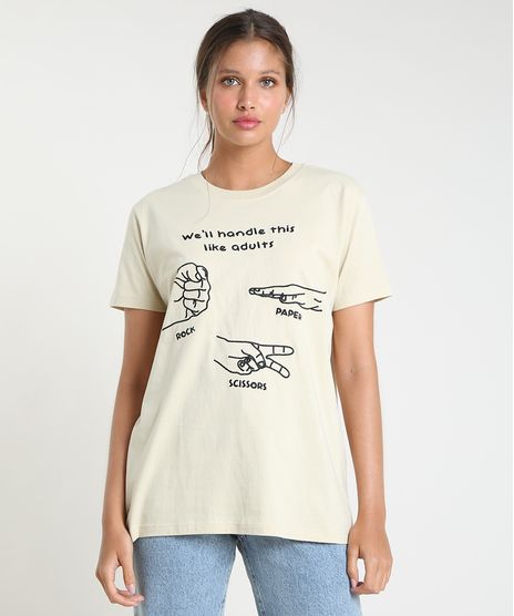 T-Shirt-Feminina-Mindset--Like-Adults--Manga-Curta-Decote-Redondo-Bege-9941423-Bege_1