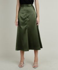 Saia-Feminina-Mindset-Midi-Evase-Acetinada-Verde-Militar-9943618-Verde_Militar_1