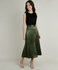 Saia-Feminina-Mindset-Midi-Evase-Acetinada-Verde-Militar-9943618-Verde_Militar_3