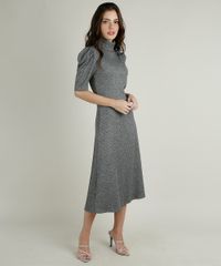 Vestido-Feminino-Mindset-Midi-Canelado-Manga-Bufante-Gola-Role-Cinza-Mescla-Escuro-9943613-Cinza_Mescla_Escuro_3