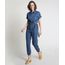Macacao-Jeans-Feminino-Jogger-Cargo-com-Ziper-e-Faixa-para-Amarrar-Manga-Curta-Azul-Medio-9885741-Azul_Medio_1