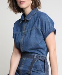 Macacao-Jeans-Feminino-Jogger-Cargo-com-Ziper-e-Faixa-para-Amarrar-Manga-Curta-Azul-Medio-9885741-Azul_Medio_4