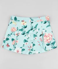Short-Infantil-Alfaiatado-Estampado-Floral-com-Pregas-Verde-Agua-9821430-Verde_Agua_2