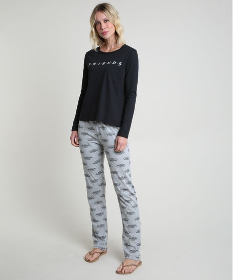 Pijama-Feminino-Friends-Manga-Longa-Preto-9877990-Preto_1