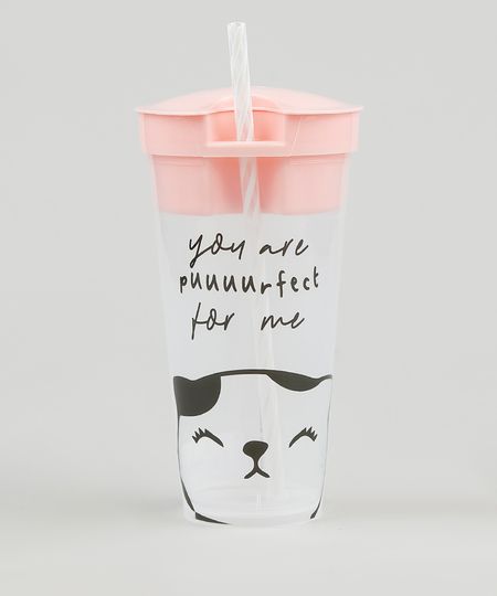 Copo-Estampado-de-Gatinho-com-Canudo-e-Pote-Rosa-9899936-Rosa_1