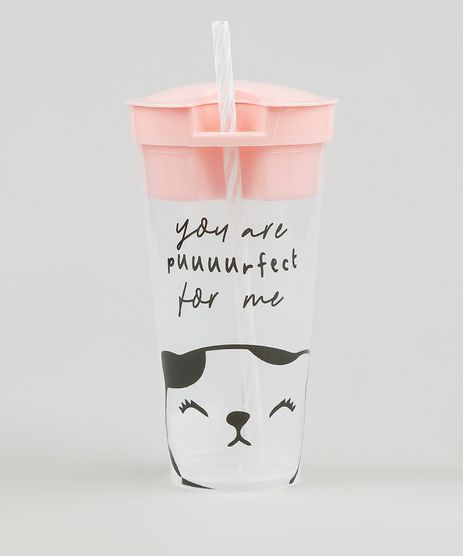 Copo-Estampado-de-Gatinho-com-Canudo-e-Pote-Rosa-9899936-Rosa_1