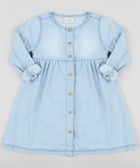 Vestido-Jeans-Infantil-com-Botoes-Manga-Longa-Azul-Claro-9892623-Azul_Claro_1
