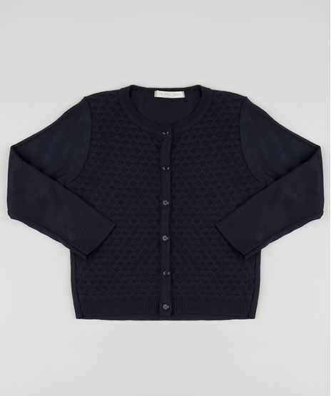 Cardigan-Infantil-em-Trico-Texturizado-Preto-9917298-Preto_1