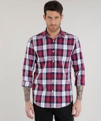 Camisa-Slim-Xadrez-em-Algodao---Sustentavel--Vinho-8454865-Vinho_1