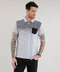 Polo-em-Piquet-com-Estampa-Cinza-Mescla-8599414-Cinza_Mescla_1