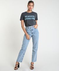T-Shirt-Feminina-Mindset--Selectively-Social--Manga-Curta-Decote-Redondo-Cinza-Mescla-Escuro-9937846-Cinza_Mescla_Escuro_3