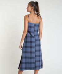 Vestido-Feminino-Mindset-Midi-Estampado-Xadrez-com-Fendas-Alca-Fina-Azul-Marinho-9946144-Azul_Marinho_2